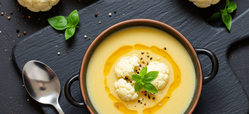 Tasty & Healthy Roasted Cauliflower Soup with Turmeric